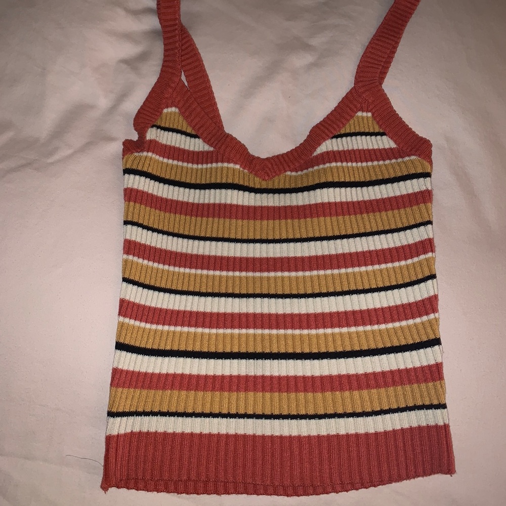 Size Small Sky and Sparrow striped tank top used slightly cropped
